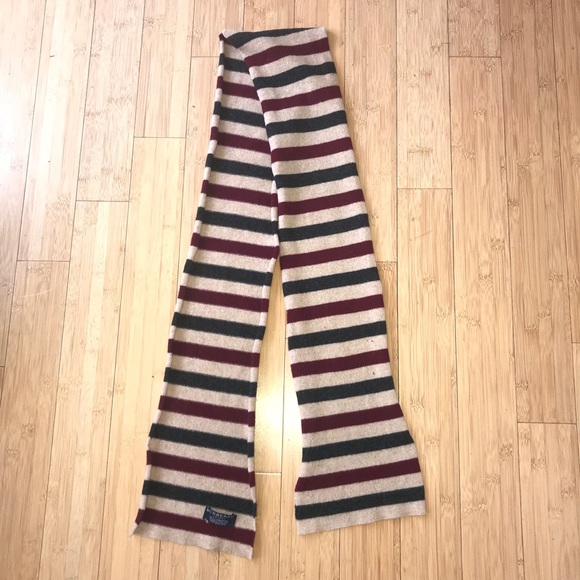 Burberry 100% Lambs Wool Striped Scarf - Picture 2 of 3